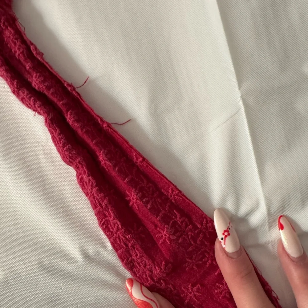 Red Tie-Front Blouse - Picture 10 of 16